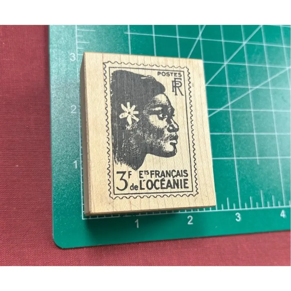 1940s Vintage Stamp Design -2000s- Tin Can Mail- French Oceania Tahiti - 2x2.5